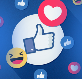 ícones das reações em emojis do Facebook