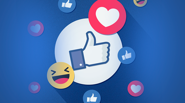 ícones das reações em emojis do Facebook