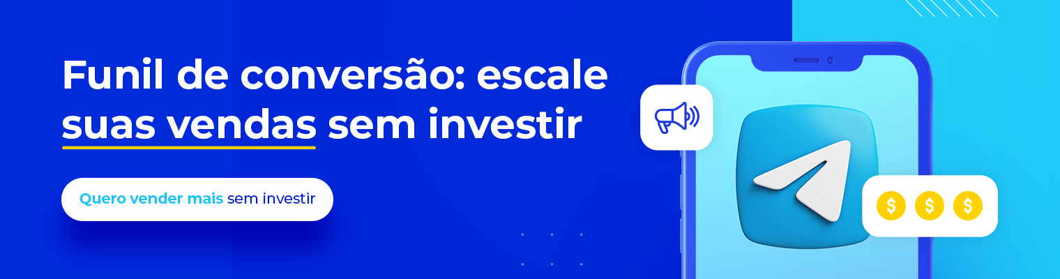 Imagem de um funil de conversão integrado ao Telegram